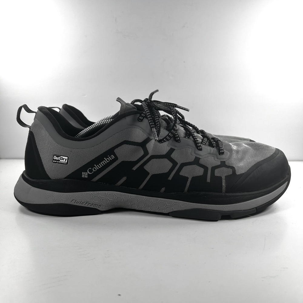 Columbia OutDry Waterproof Hiking Shoes Mens 13 Grey Black BM2764-033 Techlite